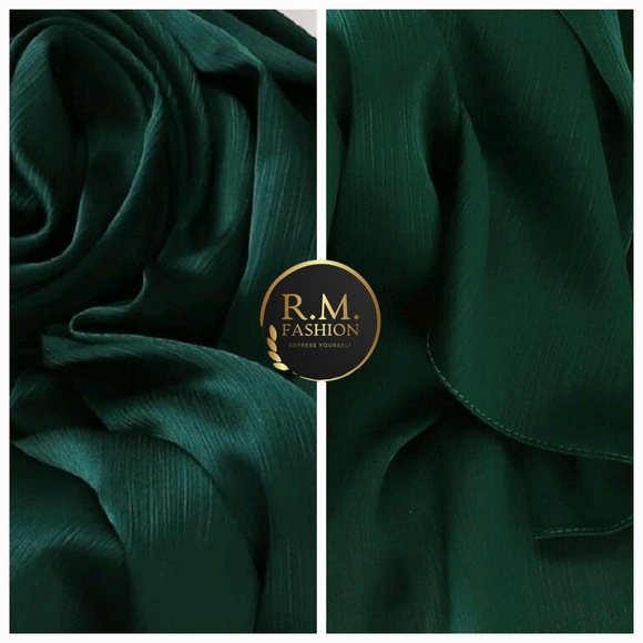 Crinkle Satin Silk Hijab Scarf / Shawl - Picture 3 of 5